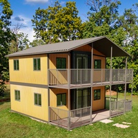 Maison conteneur d'expédition préfabriquée moderne de 20 pieds, deux étages, entièrement meublée, panneau sandwich plat pour bureau, école, centre commercial