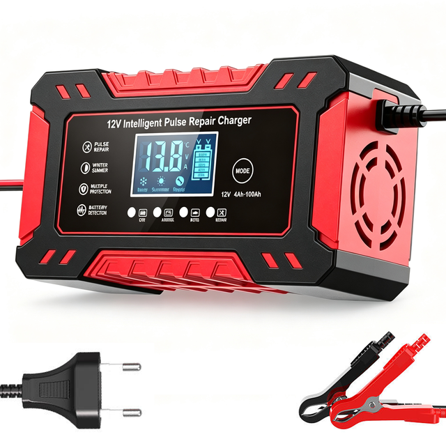 Hot Sale ODM 12V 6A Car Motorcycle Automatic Smart Lead Acid Maintenance Overcharge Protection LCD Display Battery Charger