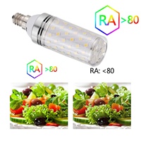 Transfrontalier pour Amazon 12W/16W LED ampoule de maïs Smart trois couleurs lumière changeante forte lumière petite vis E14 aluminium Ac ETL