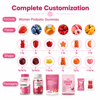 PEPDOO Gummies Probiotiques Véganes Halal pour Femmes, 60 Unités, Sans Gluten, Gummies Probiotiques Vaginaux pour Femmes, OEM