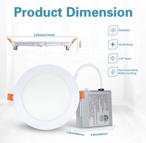 ไฟแผง LED แบบฝัง 6W 2700K แสงวอร์มไวท์นุ่มนวล SMD2835 ตัวเรือนพลาสติก IP20 รับประกัน 5 ปี ติดตั้งง่ายสำหรับอพาร์ทเม้นท์ - Product Image 4