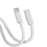 Cable de Datos USB Tipo C a C de Carga Rápida con Trenzado de Nailon de 2 Metros y 60 W para iPhone 16 Pro Max, Cable Lightning