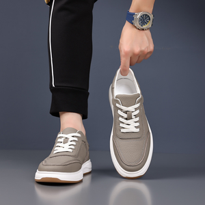 HLT Men's British <b>Style</b> Derby Shoes Genuine Leather Large <b>Headed</b> Black Dress Casual Leather Shoes Thick Soles Slip-On Closure - Product Image 6