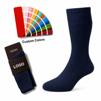 Chaussettes classiques de haute qualité, douces, tricotées, à côtes verticales, respirantes, durables, avec semelle coussinée