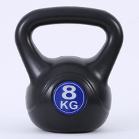 Kettlebell Unisexe Personnalisé Noir Uni en PE, Équipement de Fitness à Tête Ronde, Poids Libres pour Usage Domestique en Ciment