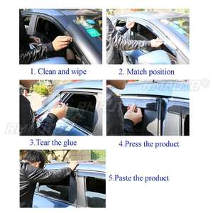 Déflecteurs de vent teintés pour vitres de voiture <span class=keywords><strong>VW</strong></span> Golf 7ème génération MK7 MK7.5 2013 2014 2015 2016-2020, pare-pluie et pare-soleil - Product Image 2