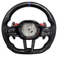 Volant sport en cuir et fibre de carbone personnalisé pour BMW G20 G30 G11 G12 G32, style performance à 3 branches
