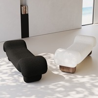 Banc de style Wabi Sabi en bois, design créatif pour petit appartement, minimaliste italien, en velours, pour entrée, rangement de chaussures ou bout de lit