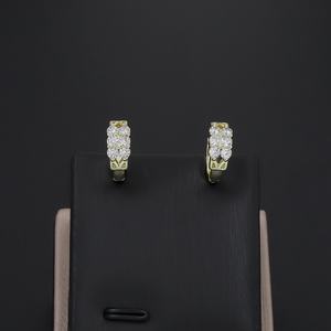 JXX Venta al por Mayor de Fábrica, Pendientes Huggie de Zirconia Chapados en Oro de 14K, Accesorios para Mujer - Product Image 2