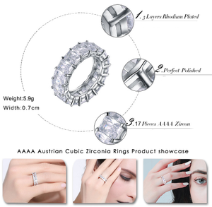 RINNTIN SR168 Hot Sale women jewelry Zircon Main Stone 925 Silver Wedding Rings - Product Image 6