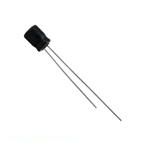 Condensateur à traversée radiale 220 µF 20 % 16 V, canal fabricant, 220 uF 16NXA220MEFC8X11.5 CAP ALUM 220UF 20% 16V - Product Image 1