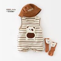 Combinaison fine en coton unisexe pour bébés Summer Infant & adorable barboteuse rayée élégante pour les sorties