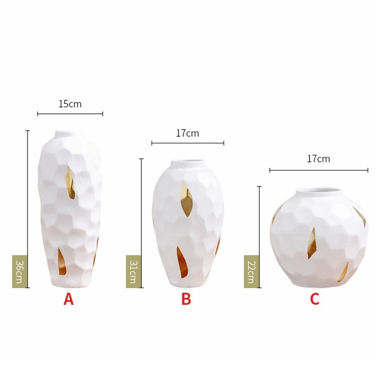 Creative modern design of flower arrangement porcelain vase home decoration white ceramic vase