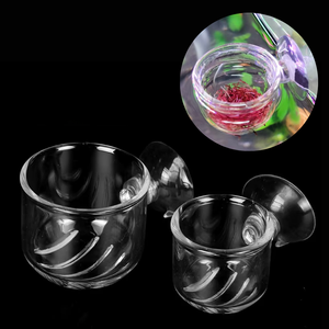 Alimentador de peces de gusano rojo para acuario, contenedor de comida flotante de acrílico transparente para peces - Product Image 1