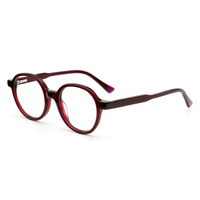 Monture de lunettes classique vintage ronde en acétate de qualité supérieure, unisexe, avec logo personnalisé, vente en gros