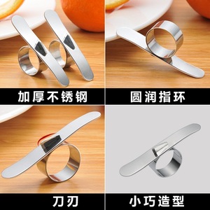 Anillo pelador de naranjas de acero inoxidable, 3 piezas, fácil de limpiar, utensilio de cocina, herramientas para frutas y verduras - Product Image 4