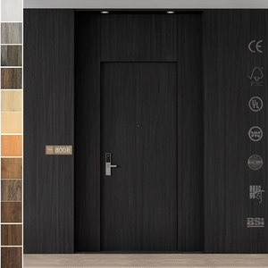 Porte coupe-feu en placage de noyer HPL homologuée UL américaine pour suite d'hôtel haut de gamme, porte HPL ignifuge en bois - Product Image 3