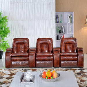 Fauteuils électriques inclinables à bascule 360° avec massage, en <span class=keywords><strong>cuir</strong></span> synthétique véritable, <span class=keywords><strong>canapé</strong></span> <span class=keywords><strong>2</strong></span> <span class=keywords><strong>places</strong></span> avec table porte-gobelet - Product Image 3