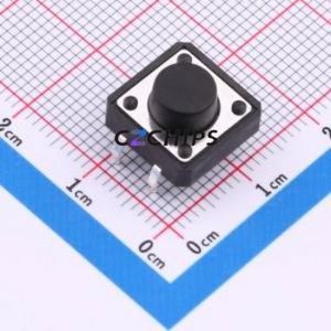TS015-CBW1EH6.5 Tactile Switch Through hole-4P,12x12mm Switch Single Pole Single Throw Round Button 1.8N Through Hole - Product Image 1
