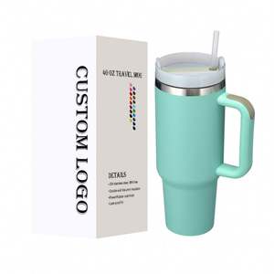 Sublimación 40Oz Vaso con asa Botella De Agua Vasos Venta al por mayor Frasco a granel Botellas Vaso con pajita Taza de vacío - Product Image 1