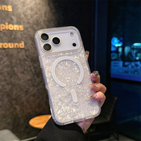 Coque de luxe à motif scintillant magnétique pour iPhone 17, compatible iPhone 17 16 15 14 Pro Max, pour femmes et jeunes filles