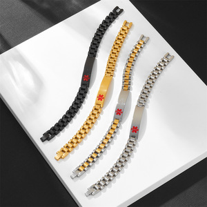 European American 18K Gold Plated Stainless Steel Watchband <b>Bracelet</b> Korean-Style <b>Adjustable</b> Unisex Gift Jewelry - Product Image 5