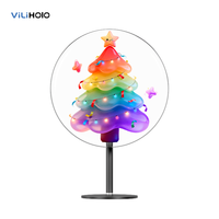 Pantalla LED Transparente de Acrílico Redonda Ultra Clara para Escritorio, Ventilador de Hologramas 3D, Equipo de Señalización Digital Publicitaria