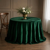Nappe de table moderne en velours noir mat de luxe, faite à la main, douce et épaisse, jupe de table en velours pour jardin, mariage, événement, restaurant, salle à manger
