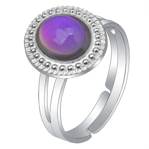 Gran joyería Bohemia termocrómica, venta al por mayor, anillos de piedras preciosas mixtas ajustables de plata Vintage para lote de mujeres - Product Image 3