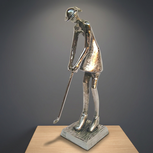 Modern Metal Golf Player Figurine Handmade Artistic Tabletop Sculpture Eco-Friendly Durable Living Room and Office Decor - Product Image 3