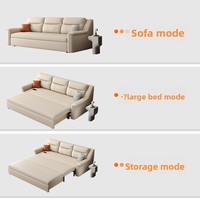Canapé-lit pliant multifonctionnel en tissu avec cadre métallique, technologie personnalisée, pour petit appartement, salon, rangement télescopique