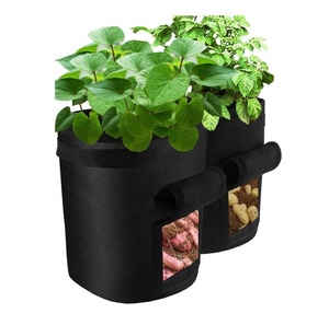 4 gallon Vải Trồng nồi cảm thấy trồng rau chậu trồng khoai tây túi khoai lang cây giống phát triển túi với cửa sổ Nắp - Product Image 1
