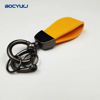 Porte-Clés de Voiture en Cuir Avec Logo Métallique pour BMW Mercedes VW Audi Toyota Volvo Hyundai Peugeot Ford, Anneau Anti-Perte et Accessoires