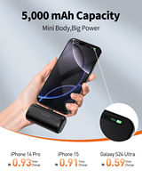 Batterie externe ultra-compacte et légère 5000 mAh à charge rapide – Mini chargeur portable pour les trajets quotidiens