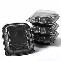 Contenants alimentaires réutilisables en PP, 9x9 pouces, avec charnières, anti-fuite, pour micro-ondes, avec 1/2/3 compartiments, pour la vente en gros et la livraison à emporter