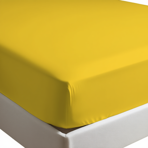 Sábana Ajustable 100% Algodón Amarillo Francés Queen 160x200cm - Product Image 3