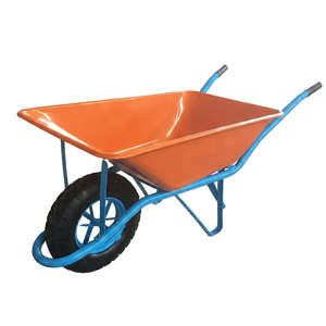 Brouette de chantier robuste WB6401 avec roue pneumatique 4.00-8, brouette de jardin avec plateau métallique thermolaqué - Product Image 1