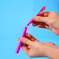 Juego de Cepillo y Pasta de Dientes Portátil de Viaje con Logotipo Personalizado, Cepillo de Dientes Plegable para Adultos con Cerdas Suaves en Espiral
