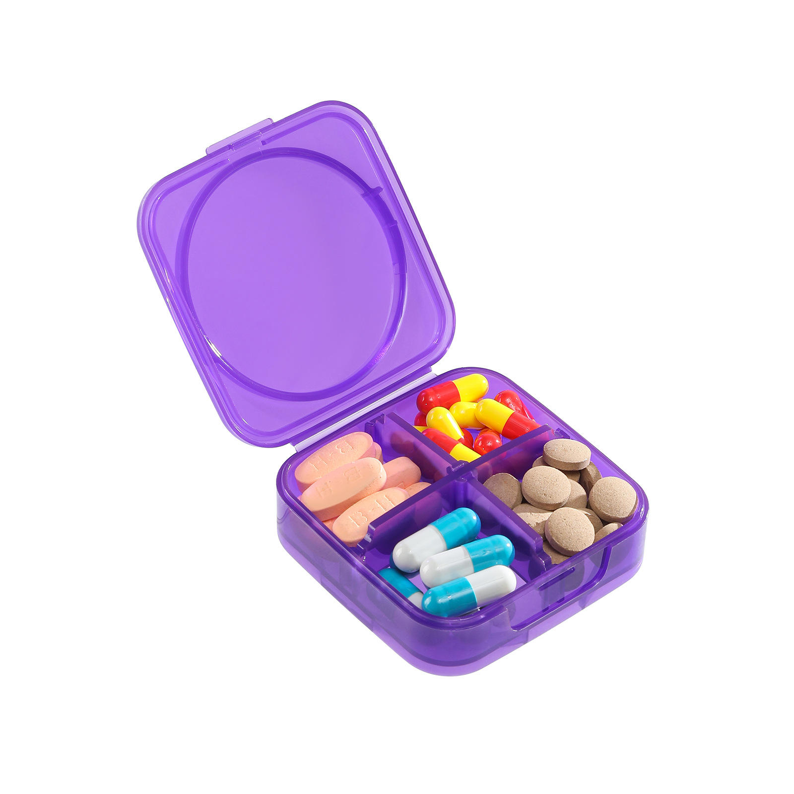 กล่องยาแบบประกอบ [สีม่วง ช่องเดี่ยว]