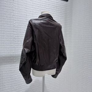Veste en cuir de mouton semi-tanné de luxe pour <span class=keywords><strong>femme</strong></span>, personnalisable en usine, avec col, poignets, boutons et poches, pour le quotidien - Product Image 3