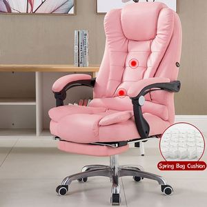 Sillas de ordenador con respaldo alto, silla de oficina de masaje para juegos rosa para adultos con reposapiés ajustable - Product Image 6