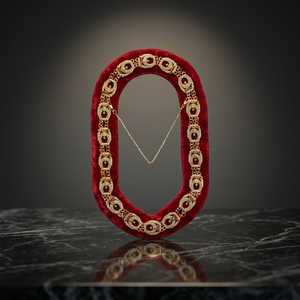 Collier maçonnique de cérémonie, brodé, avec strass sur fond velours, insigne en laiton formel, chaîne de cou personnalisée pour cérémonie, pour toutes les saisons - Product Image 3