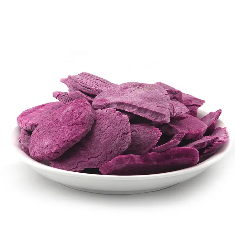 FYFD002G No Additive High quality 5-7mm freeze dried purple potato slice for Snacks