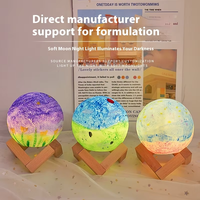 Lampe lunaire 3D LED moderne blanche GL-YQ8 Guangli 8 cm, petite et mignonne, avec interrupteur, veilleuse pour enfants, cadeau DIY