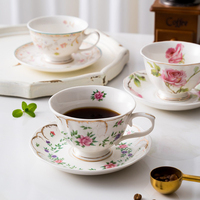 Ensemble de tasses à café en céramique imprimées de luxe britanniques, tasse à thé en céramique personnalisée, tasse à eau, décoration intérieure pour le bureau, le restaurant et la maison