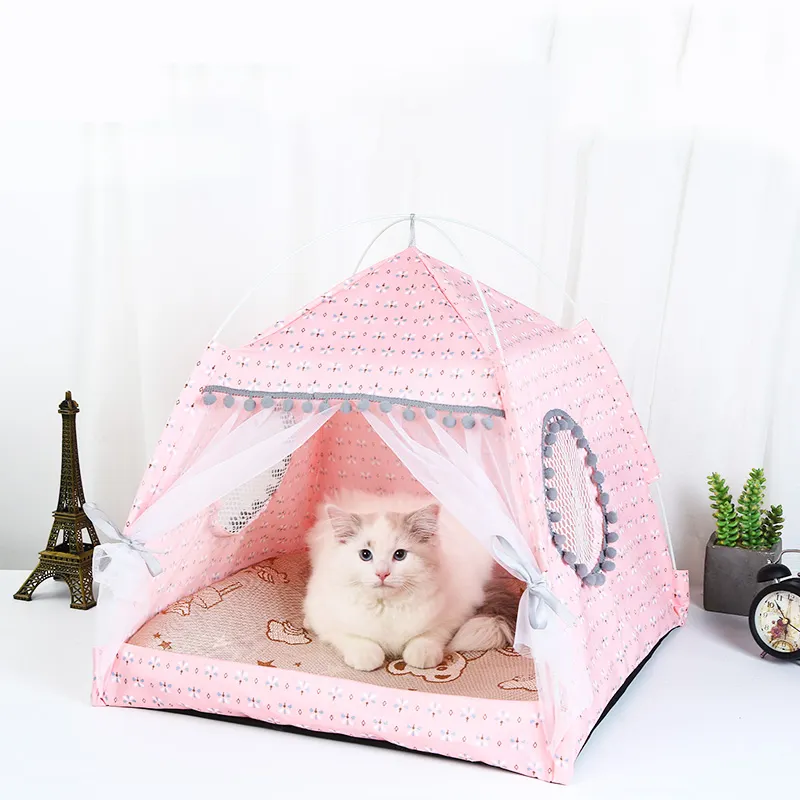 Cat Tent Bed Pet Products The General Teepee Closed Cozy Hammock With Floors Cat House Pet Small Dog House Accessories Products