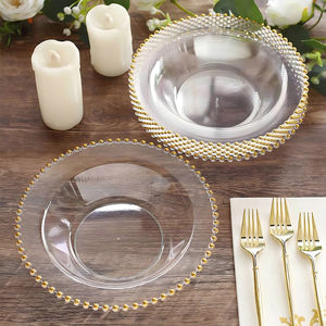 Xueli <span class=keywords><strong>ชาม</strong></span><span class=keywords><strong>พลาสติก</strong></span> PS <span class=keywords><strong>ใช้</strong></span>ซ้ำได้พร้อมขอบลูกปัดมุกและฟอยล์สีทอง/เงินสำหรับตกแต่ง<span class=keywords><strong>ชาม</strong></span>แบบใช้<span class=keywords><strong>แล้ว</strong></span><span class=keywords><strong>ทิ้ง</strong></span>ที่หรูหรา - Product Image 6