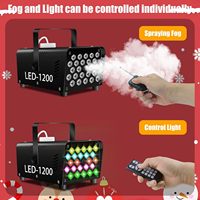 Machine à Fumée à Effets de Scène 1200W 24 LED RGB, Contrôle Sans Fil, pour Mariage KTV Fête
