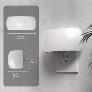 Luces nocturnas retroiluminadas LOHAS, enchufe en la pared, carcasa blanca, Sensor automático de <span class=keywords><strong>anochecer</strong></span> a <span class=keywords><strong>amanecer</strong></span>, lámpara LED para dormir, luz nocturna para habitación de niños - Product Image 6