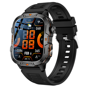 QX12 jam tangan pintar LED olahraga, senter layar persegi 1.96 inci tahan air IP68 420mah pilihan mahkota Gloryfit Bt panggilan arloji cerdas - Product Image 1